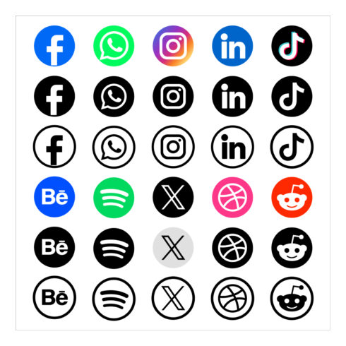 Vector social media icon set cover image.