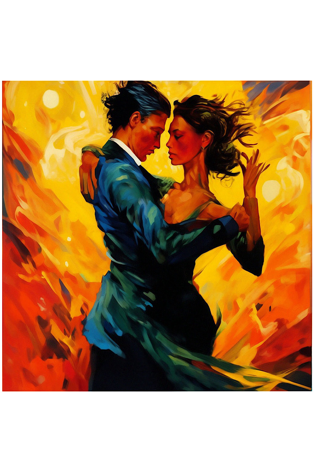 Oil painting "Tango" in Van Gogh style pinterest preview image.