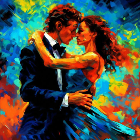 Oil painting "Tango" in Van Gogh style cover image.