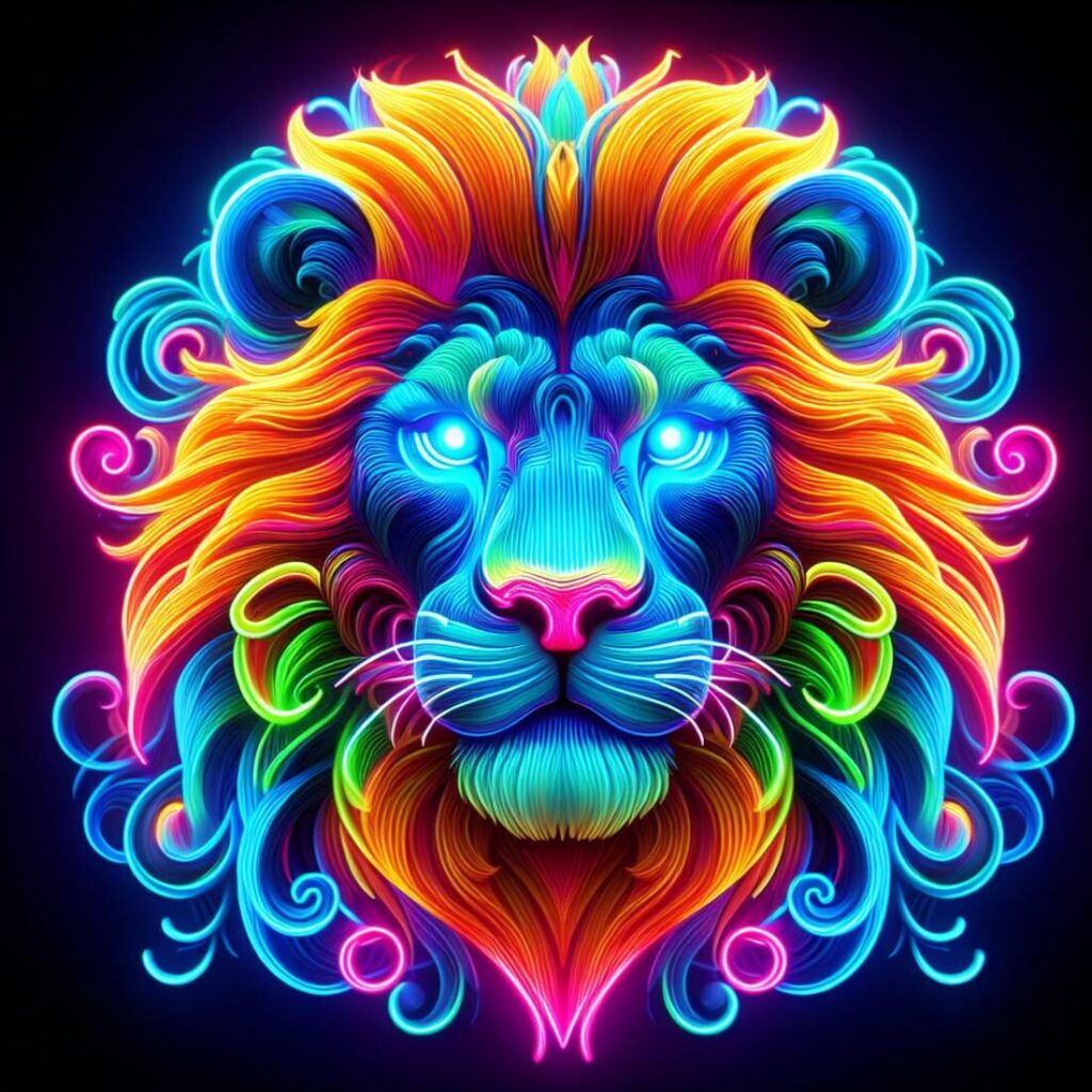 Neon leo 3D - MasterBundles