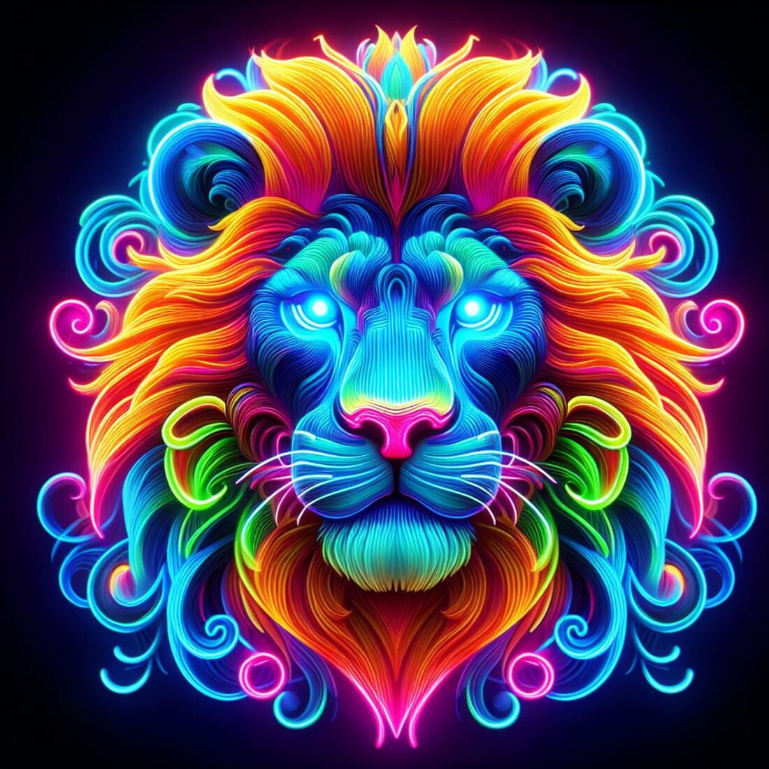 Neon leo 3D preview image.