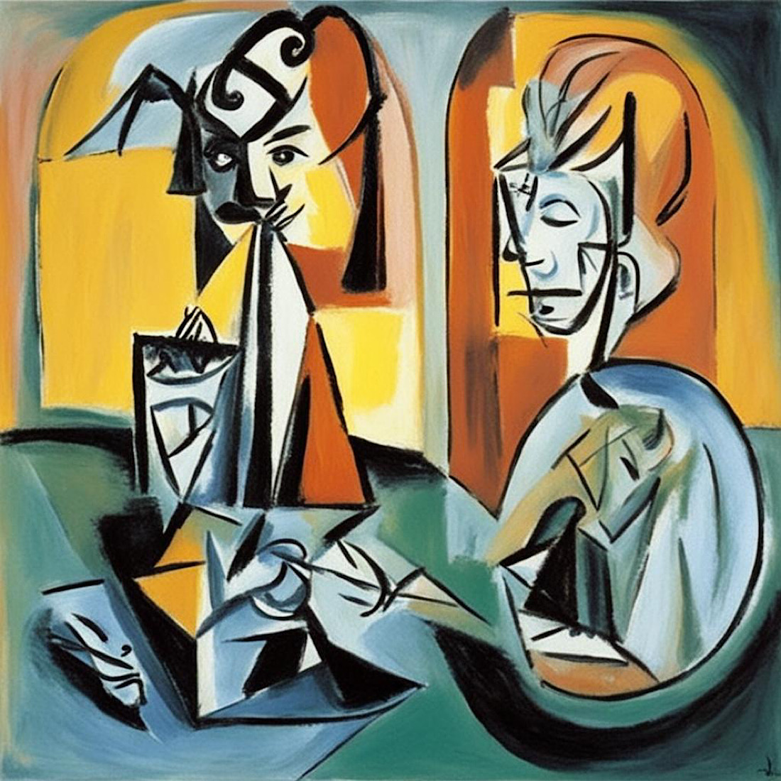 Oil painting in the style of Pablo Picasso preview image.