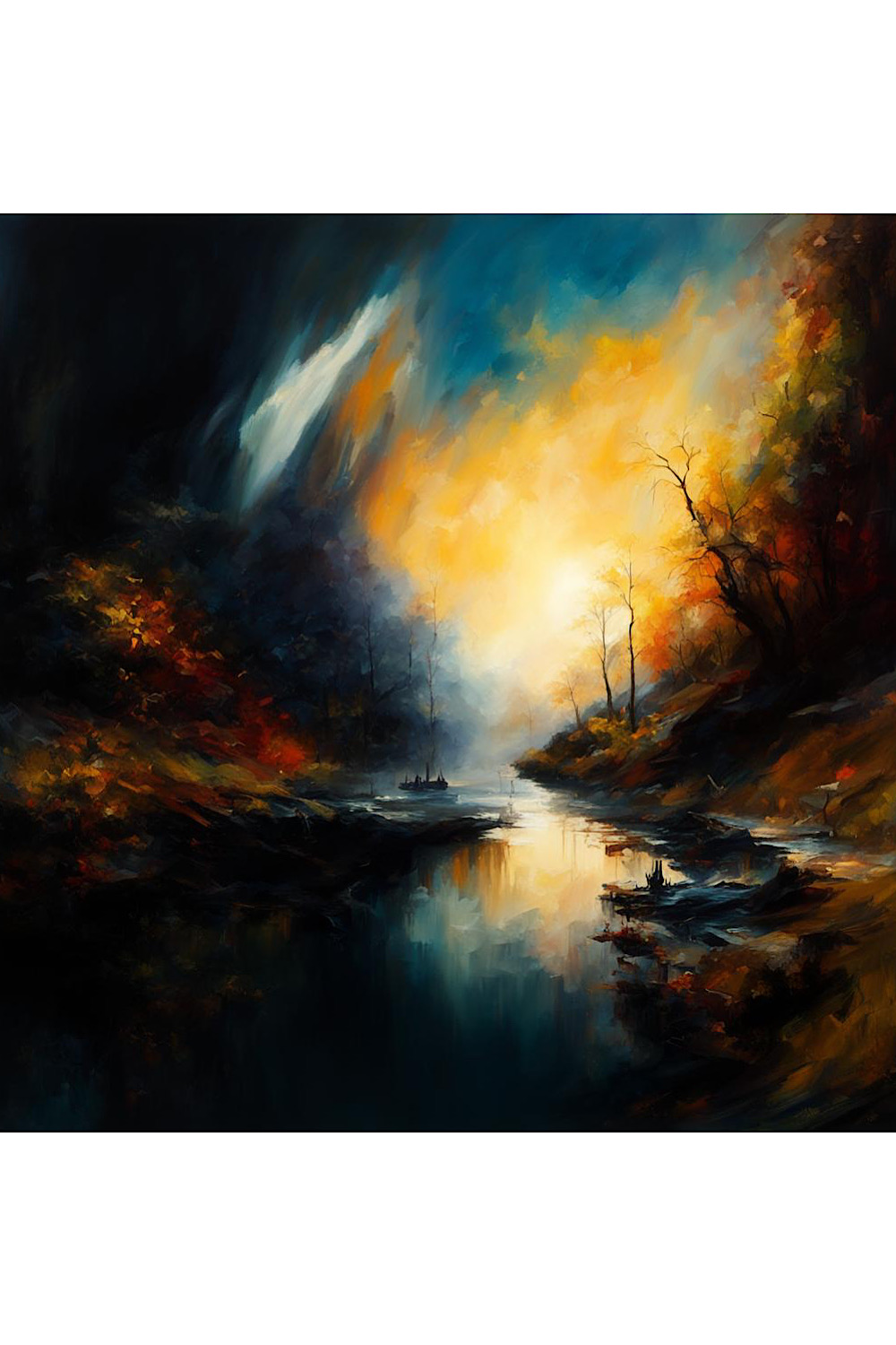 Oil painting "Landscape" pinterest preview image.