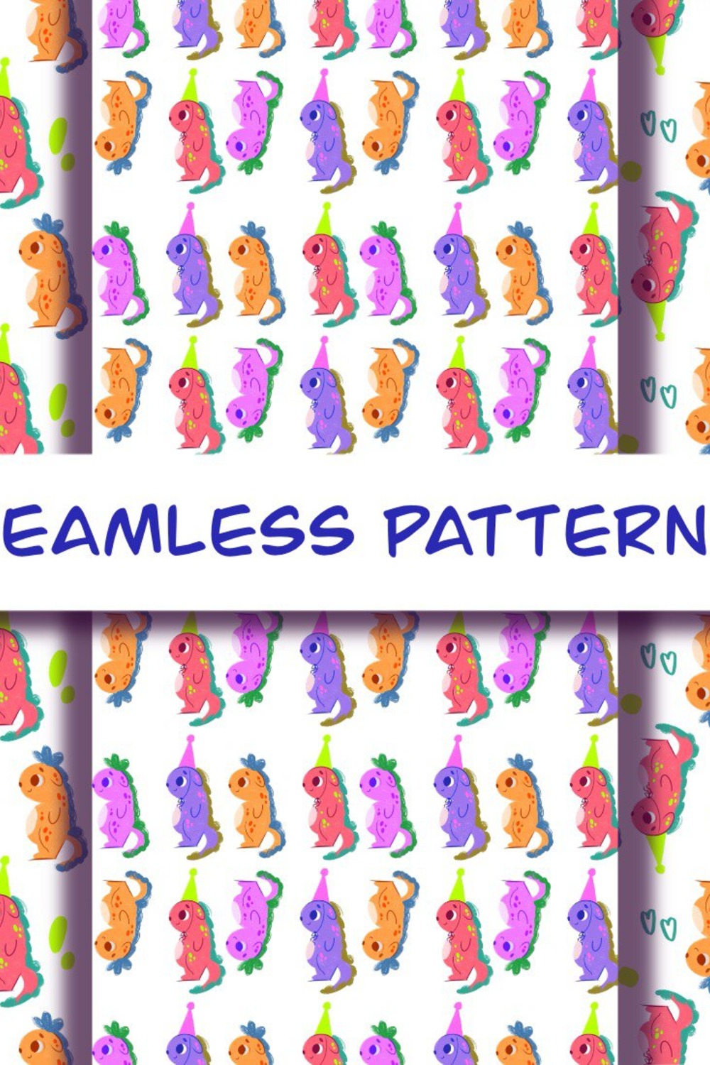 Seamless Patterns: Dinosaurs pinterest preview image.