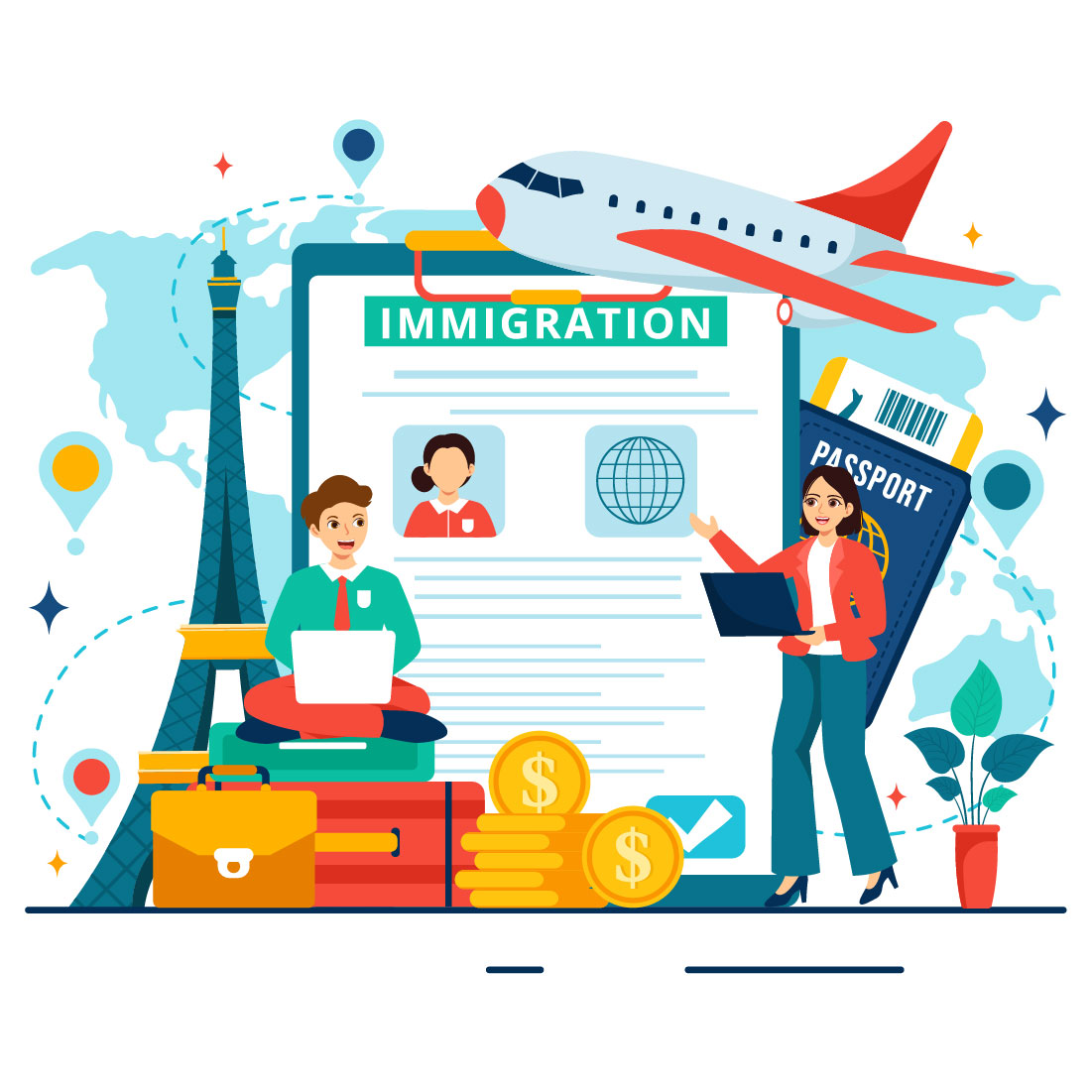 12 Immigration Consultant Illustration preview image.