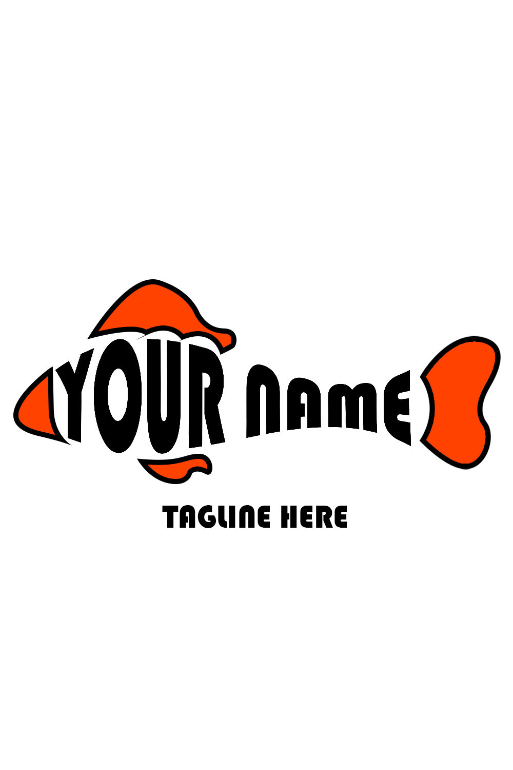 Orange Fish-Logo Template pinterest preview image.