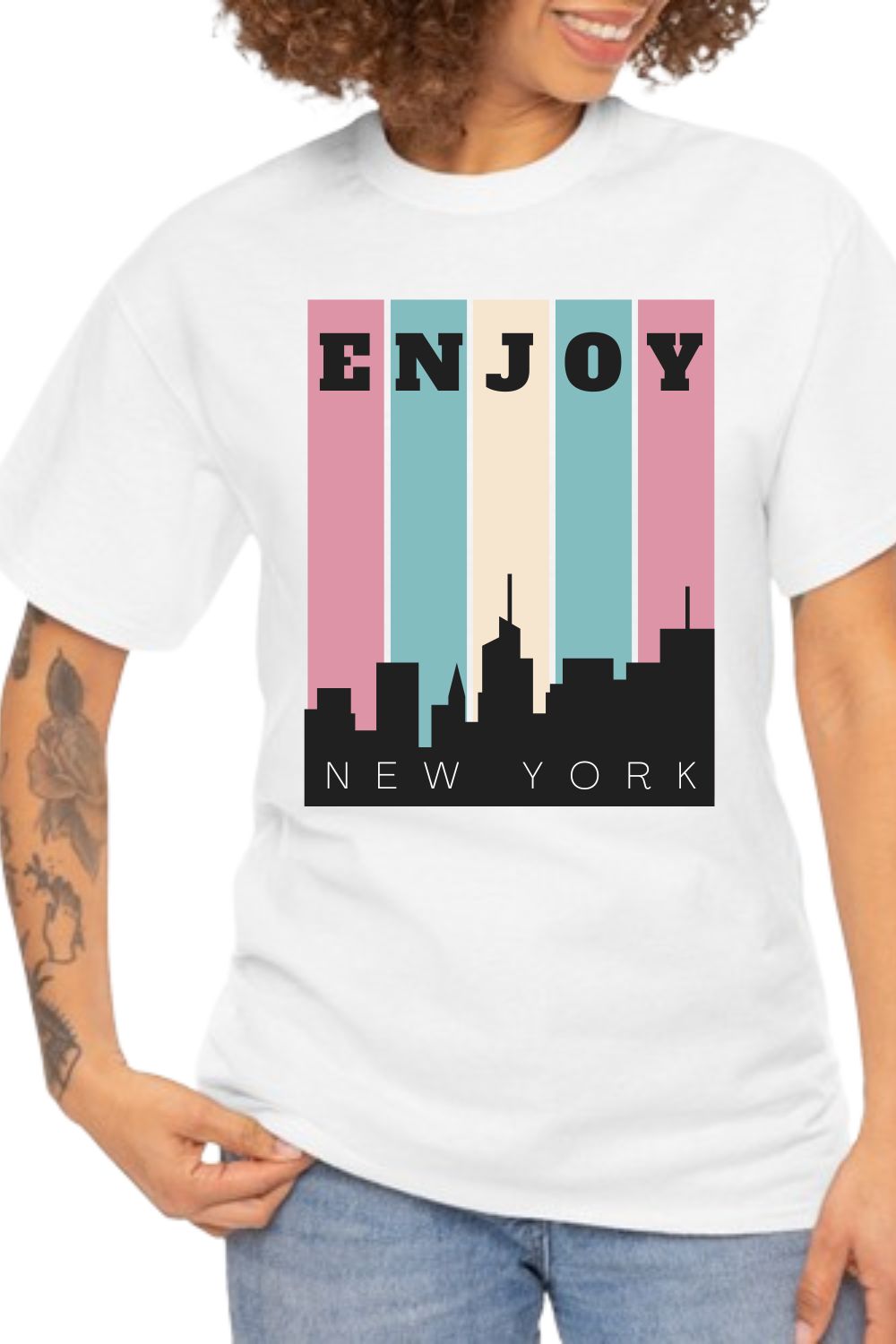 Elegant design "Enjoy New York" pinterest preview image.