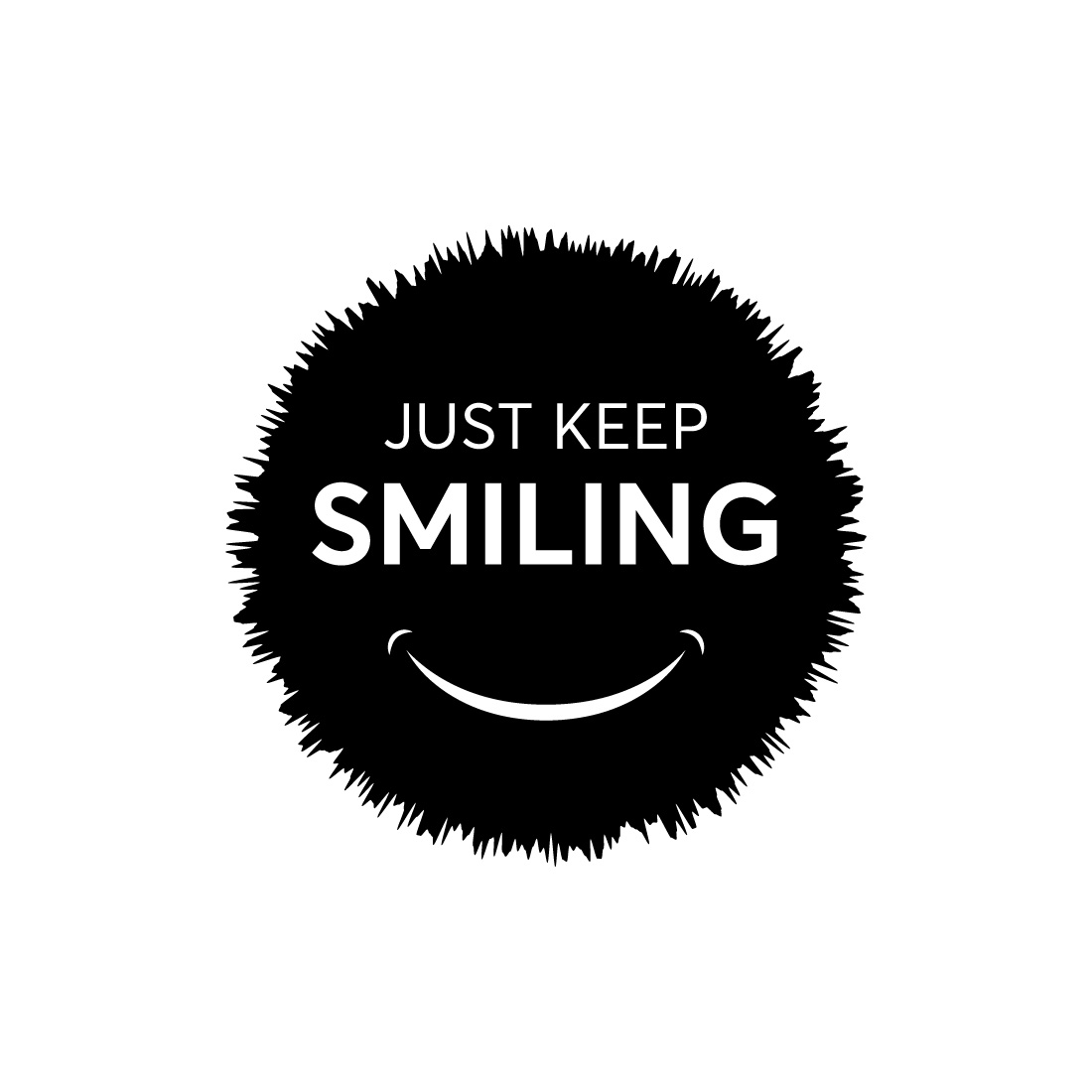 Just keep smiling tshirt design cover image.