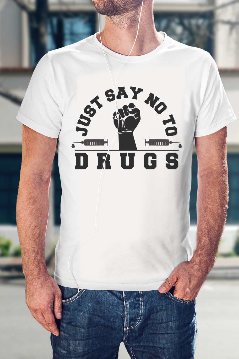 Just say no to drugs tshirt design pinterest preview image.