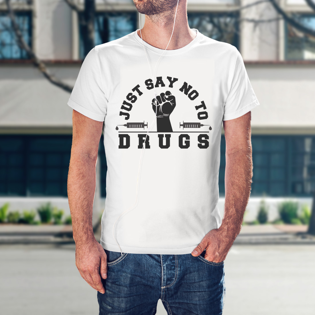 Just say no to drugs tshirt design cover image.