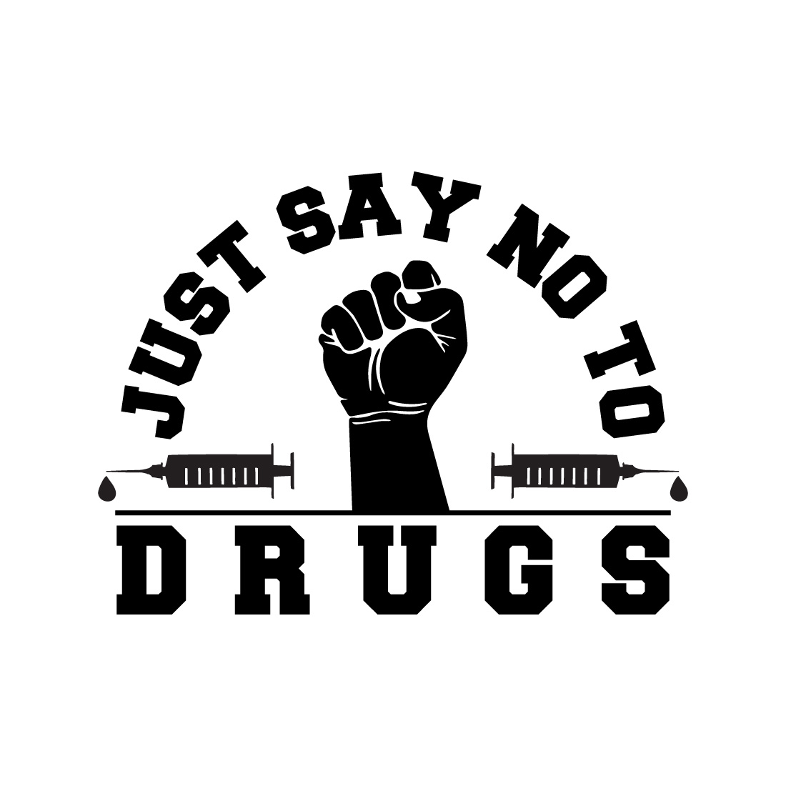Just say no to drugs tshirt design preview image.