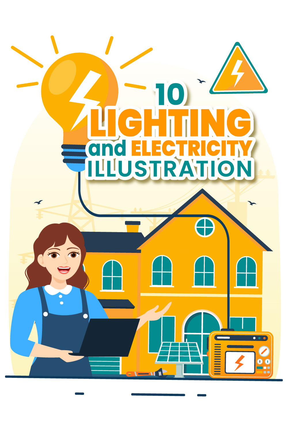 10 Lighting and Electricity Energy Illustration pinterest preview image.