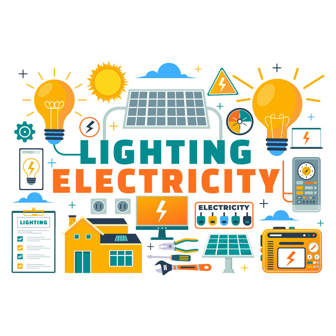10 Lighting and Electricity Energy Illustration preview image.