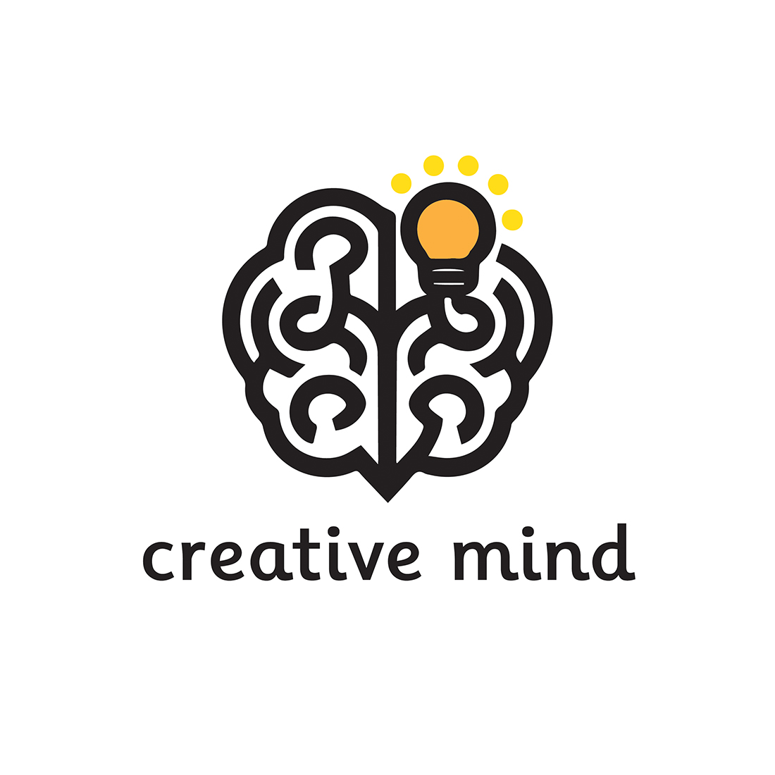 Creative mind, Head with negative bulb logo design inspiration Stock Vector  | Adobe Stock