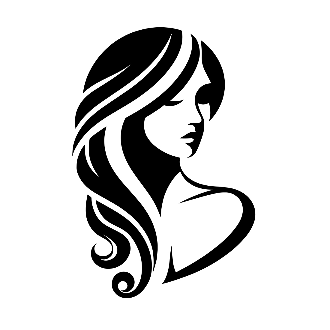 Beautiful Lady Logo design Illustration preview image.