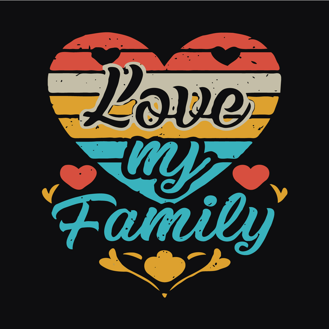 Love my family unique quote Vector illustrationtrendy phrase for t-shirts, cards Family Day cover image.