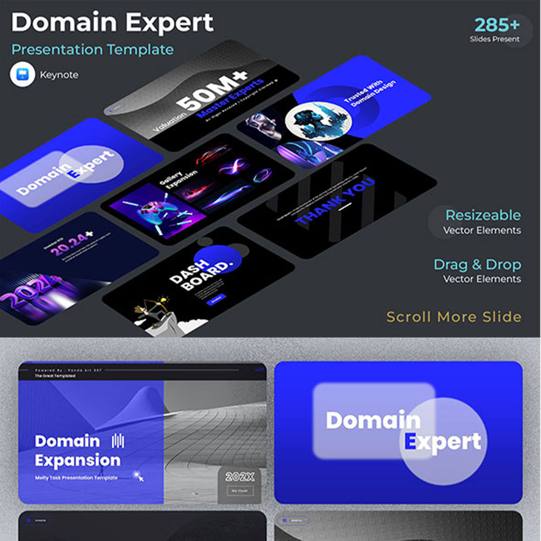 Domain Expansion Explain Keynote Presentation Template cover image.