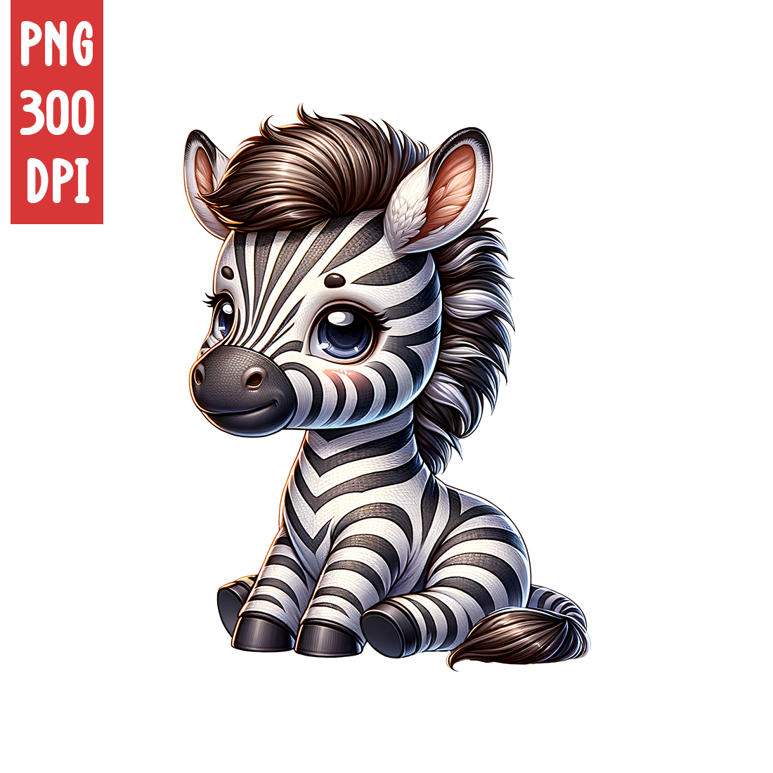 Cute Zebra Clipart | Animals Clipart | PNG preview image.