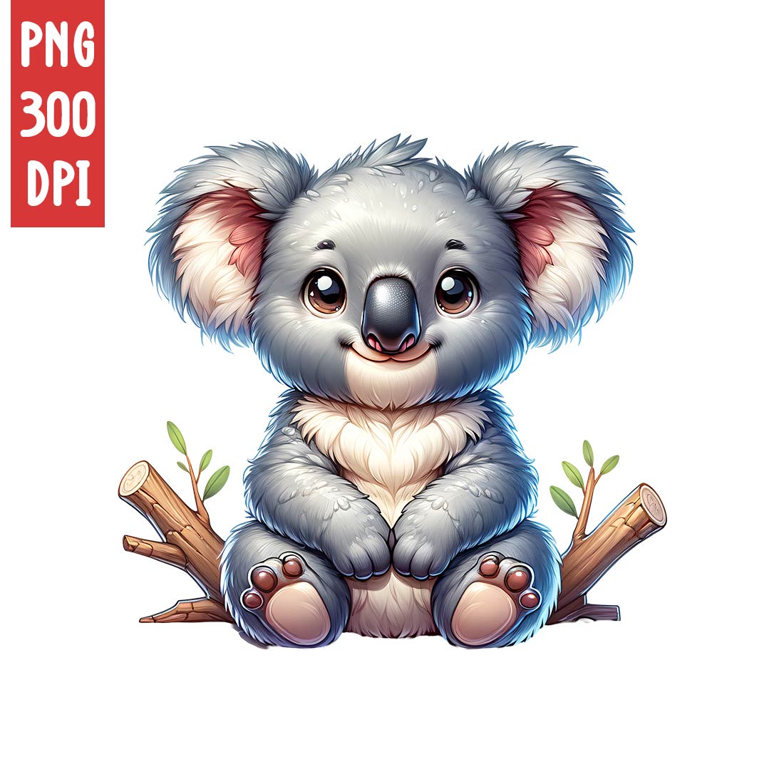 Cute Kaola Clipart | Animals Clipart | PNG preview image.