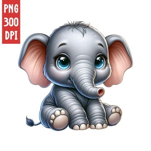 Cute Elephant Clipart | Animals Clipart | PNG cover image.