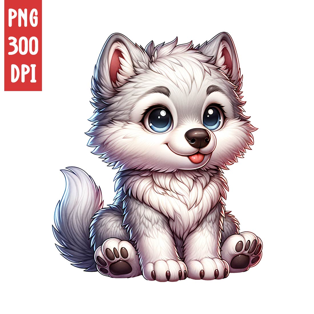 Cute Wolf Clipart | Animals Clipart | PNG preview image.