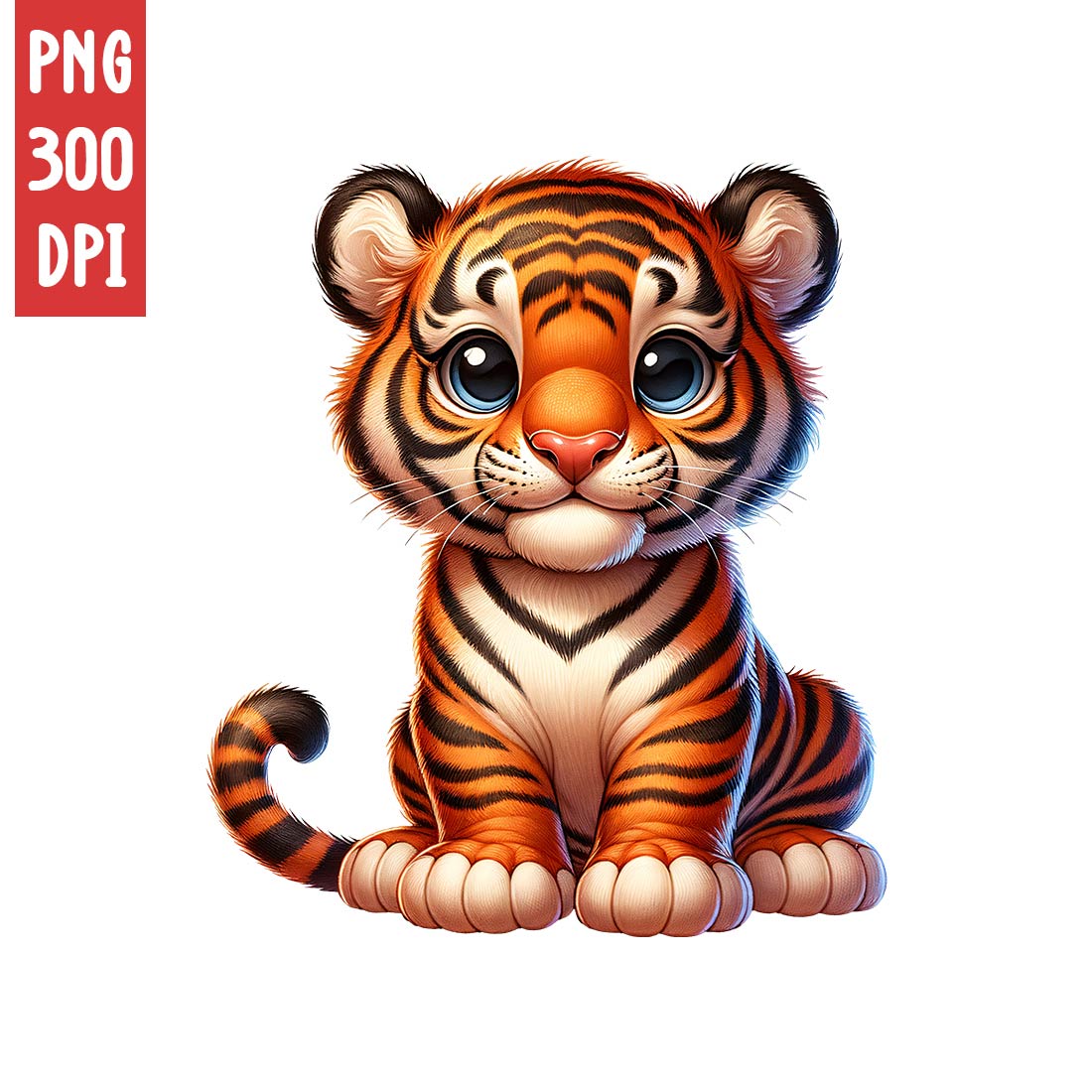 Cute Tiger Clipart | Animals Clipart | PNG preview image.