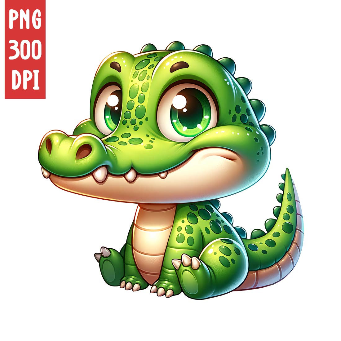 Cute Alligator Clipart | Animals Clipart | PNG preview image.