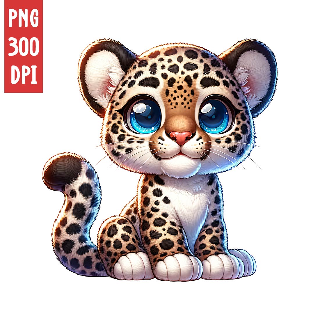 Cute Leopard Clipart | Animals Clipart | PNG preview image.