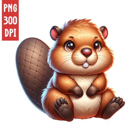 Cute Beaver Clipart | Animals Clipart | PNG cover image.