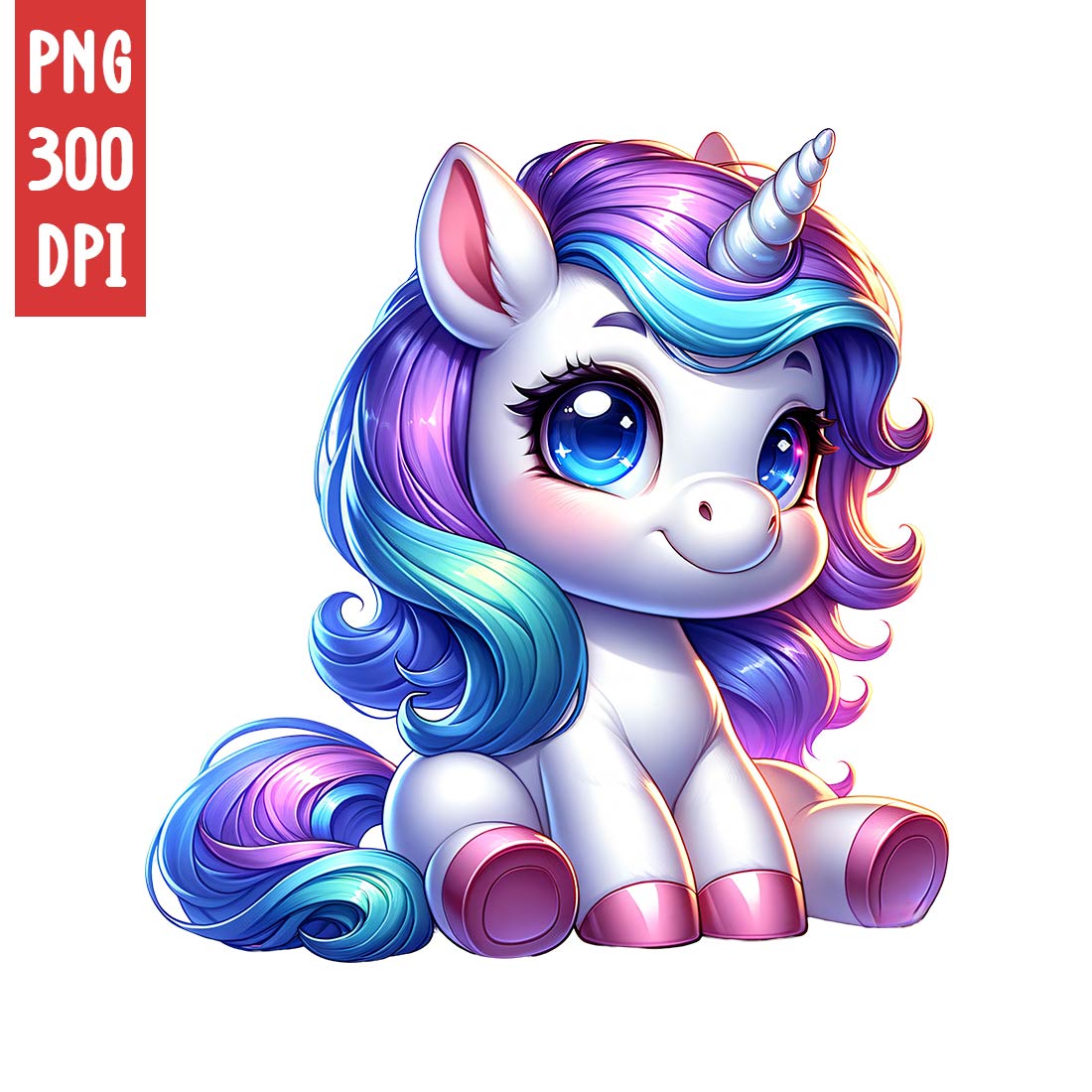 Cute Unicorn Clipart | Animals Clipart | PNG preview image.