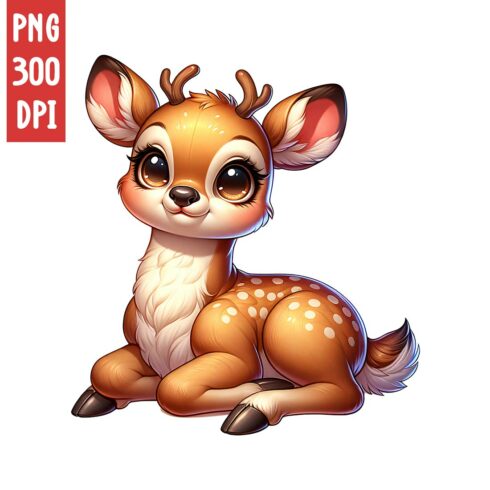 Cute Deer Clipart | Animals Clipart | PNG cover image.
