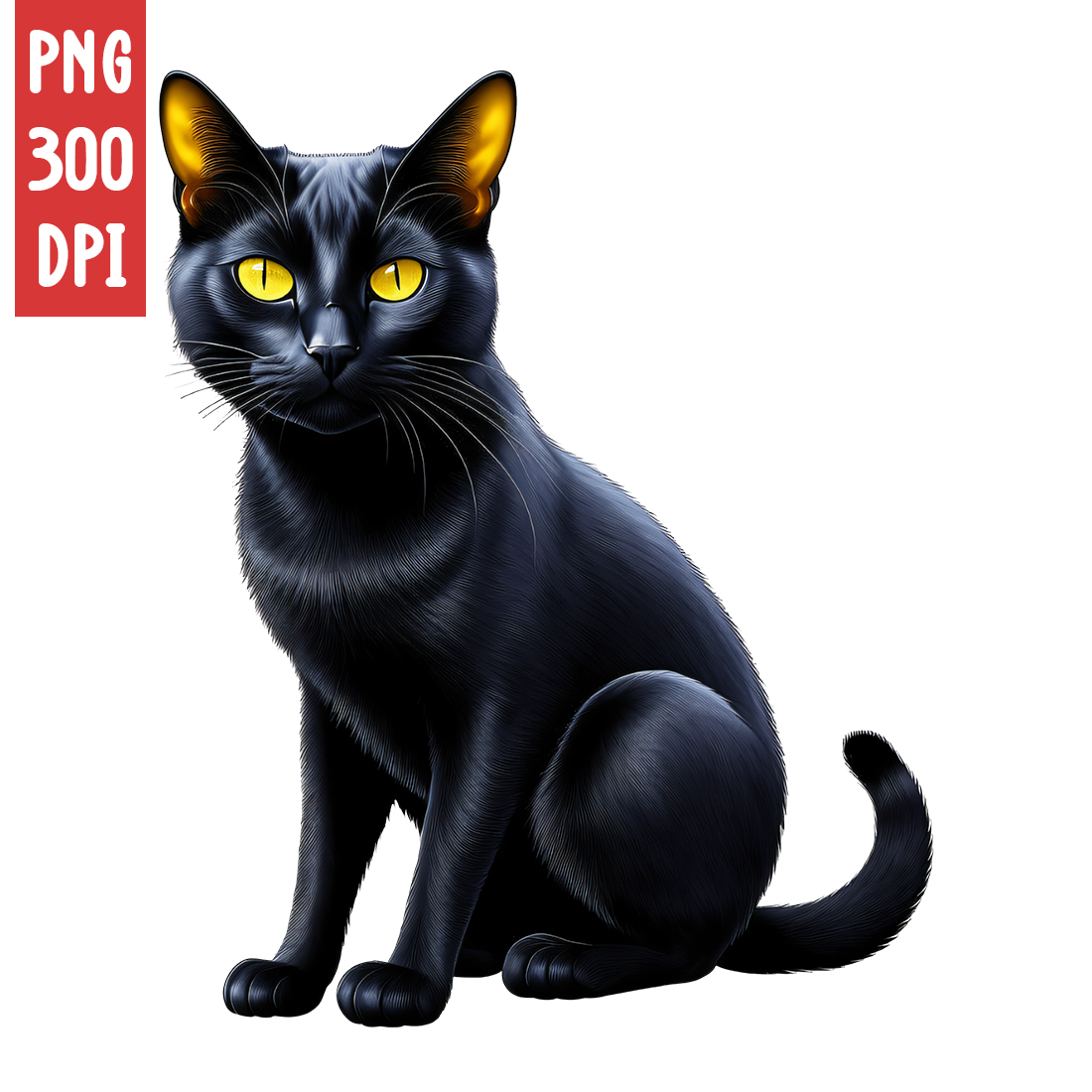 Black Cat Clipart | Animals Clipart | PNG preview image.