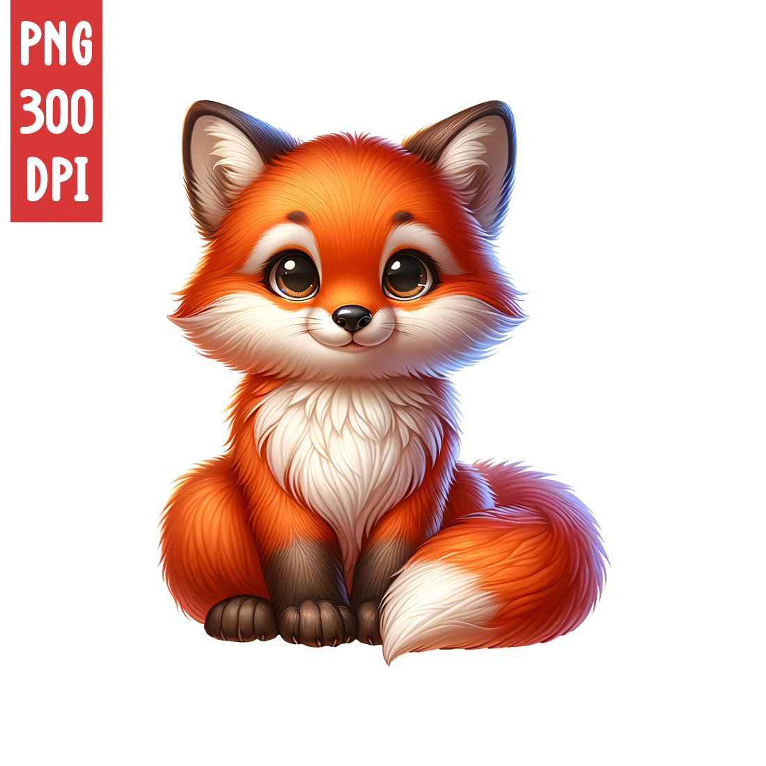 Cute Fox Clipart | Animals Clipart | PNG preview image.