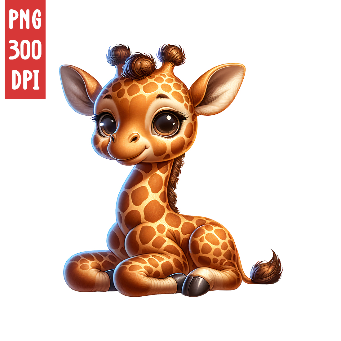 Cute Giraffe Clipart | Animals Clipart | PNG preview image.
