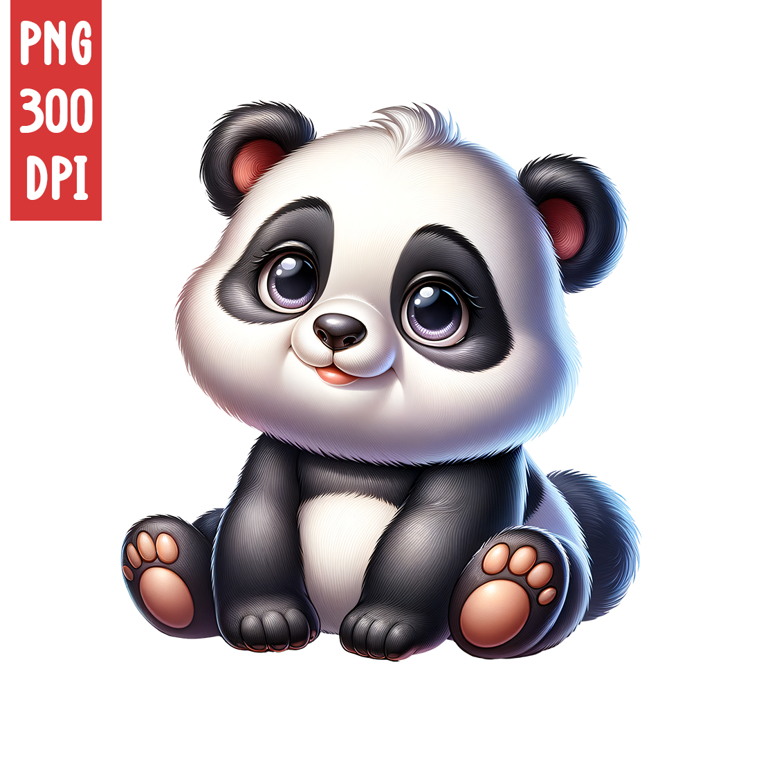 Cute Little Panda Clipart | Animals Clipart | PNG preview image.