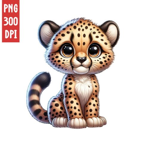 Cute Cheetah Clipart | Cute Leopard | Animals Clipart | PNG cover image.