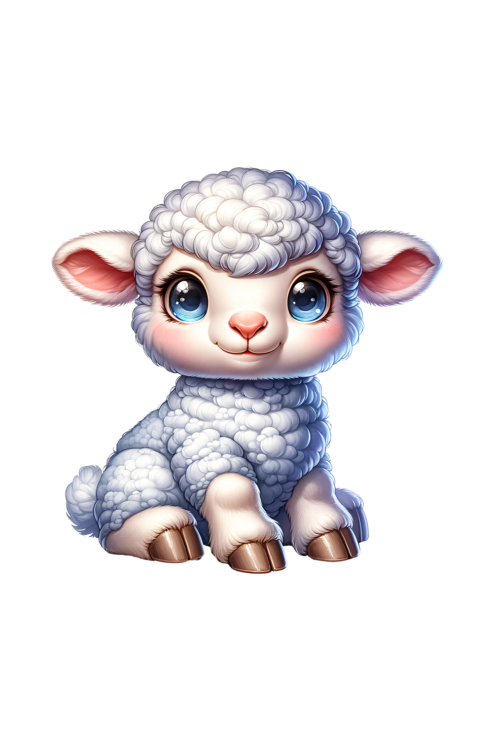 Cute Lamb Clipart | Cute Sheep | Animals Clipart | PNG pinterest preview image.