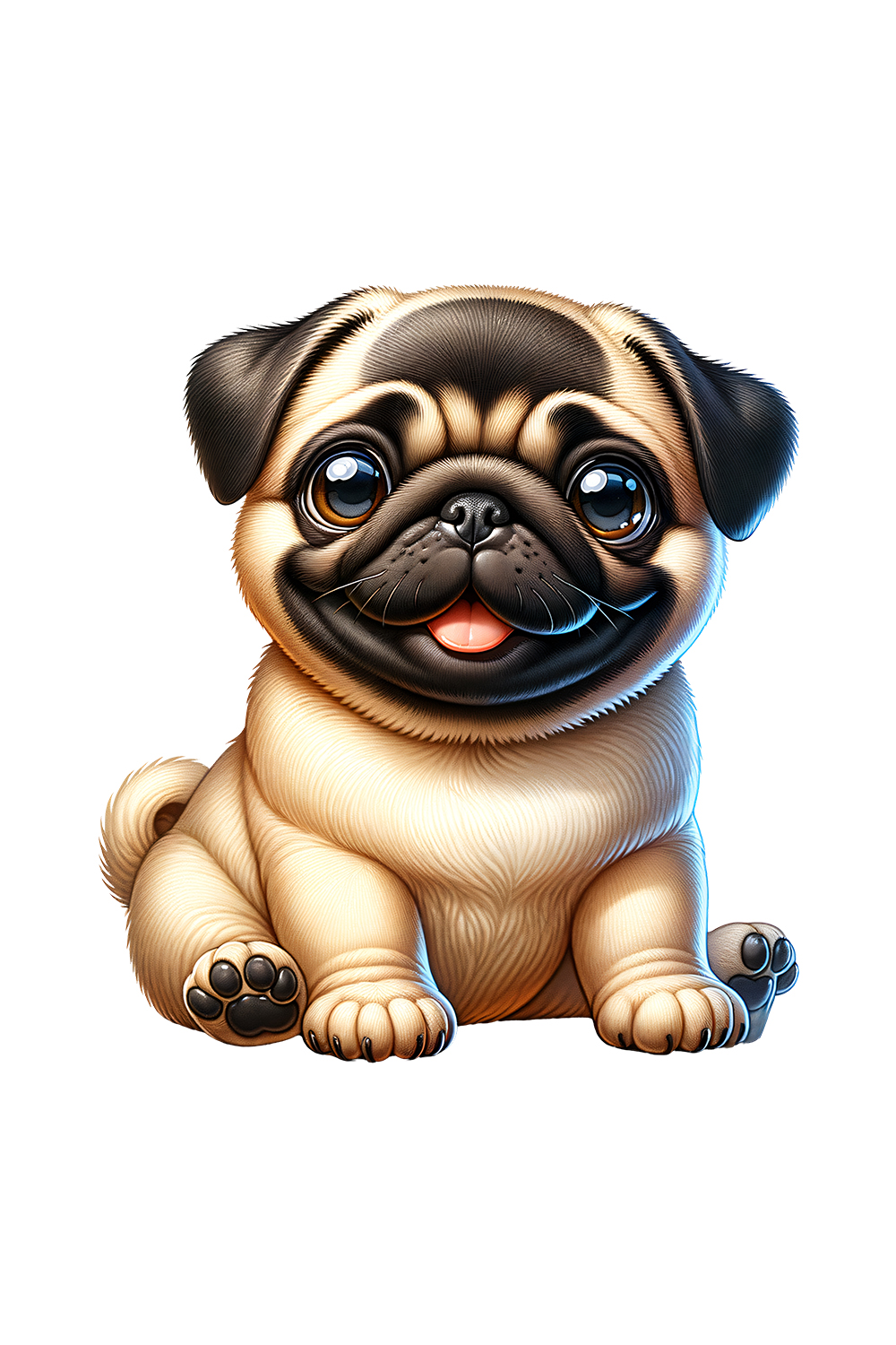 Cute Pug Clipart | Animals Clipart | PNG pinterest preview image.