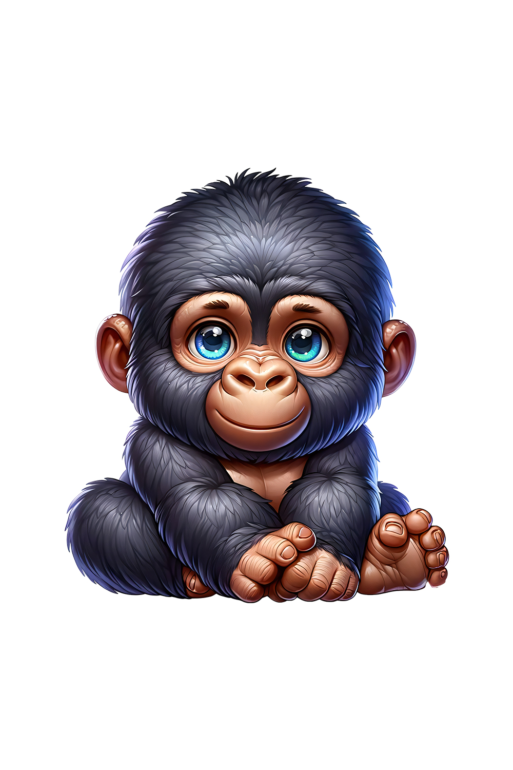 Cute Gorilla Clipart | Animals Clipart | PNG pinterest preview image.