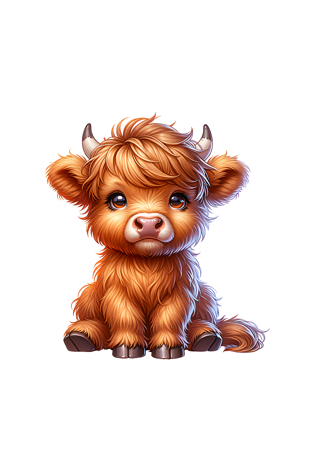 Cute Highland Cow Clipart | Animals Clipart | PNG pinterest preview image.