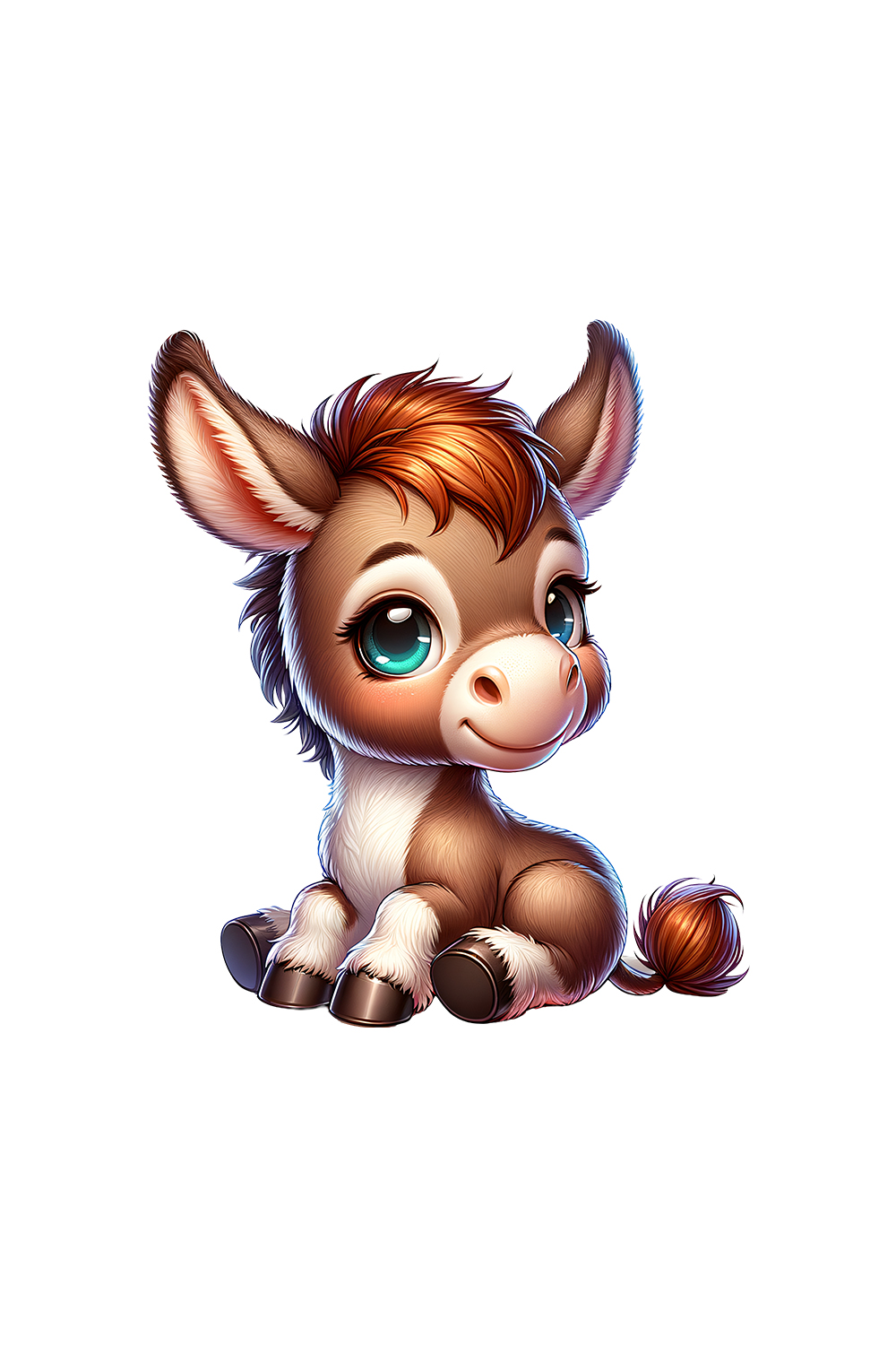 Cute Donkey Clipart | Animals Clipart | PNG pinterest preview image.