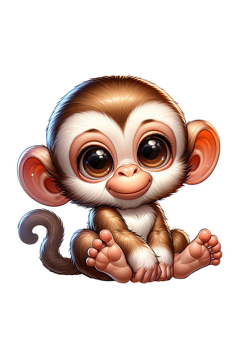 Cute Monkey Clipart | Animals Clipart | PNG pinterest preview image.
