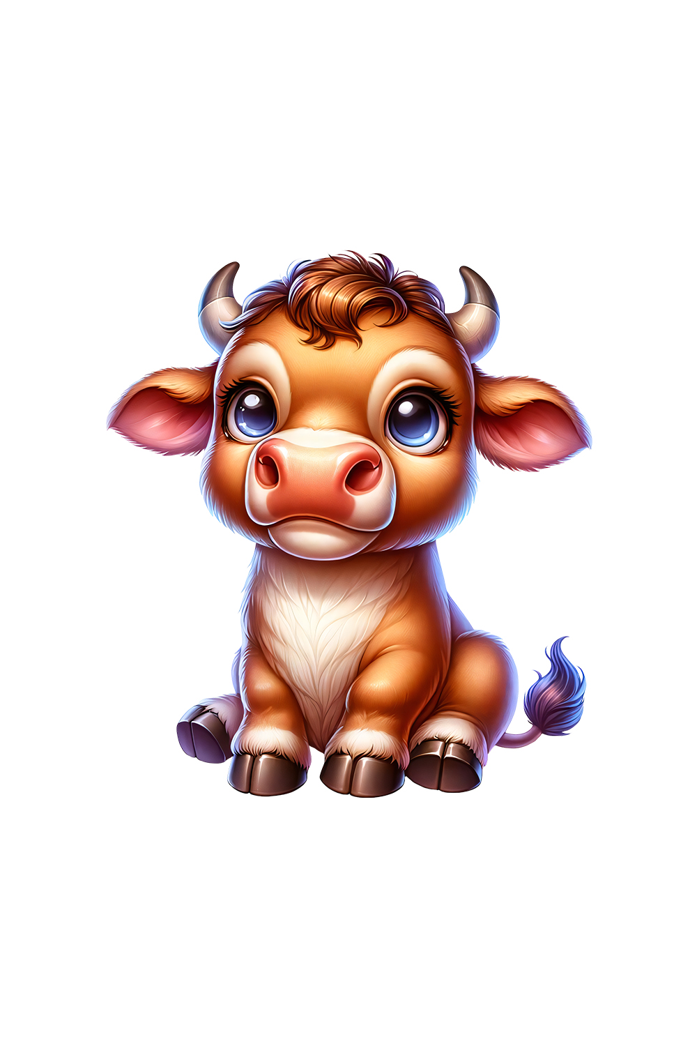 Cute Bull Clipart | Animals Clipart | PNG pinterest preview image.