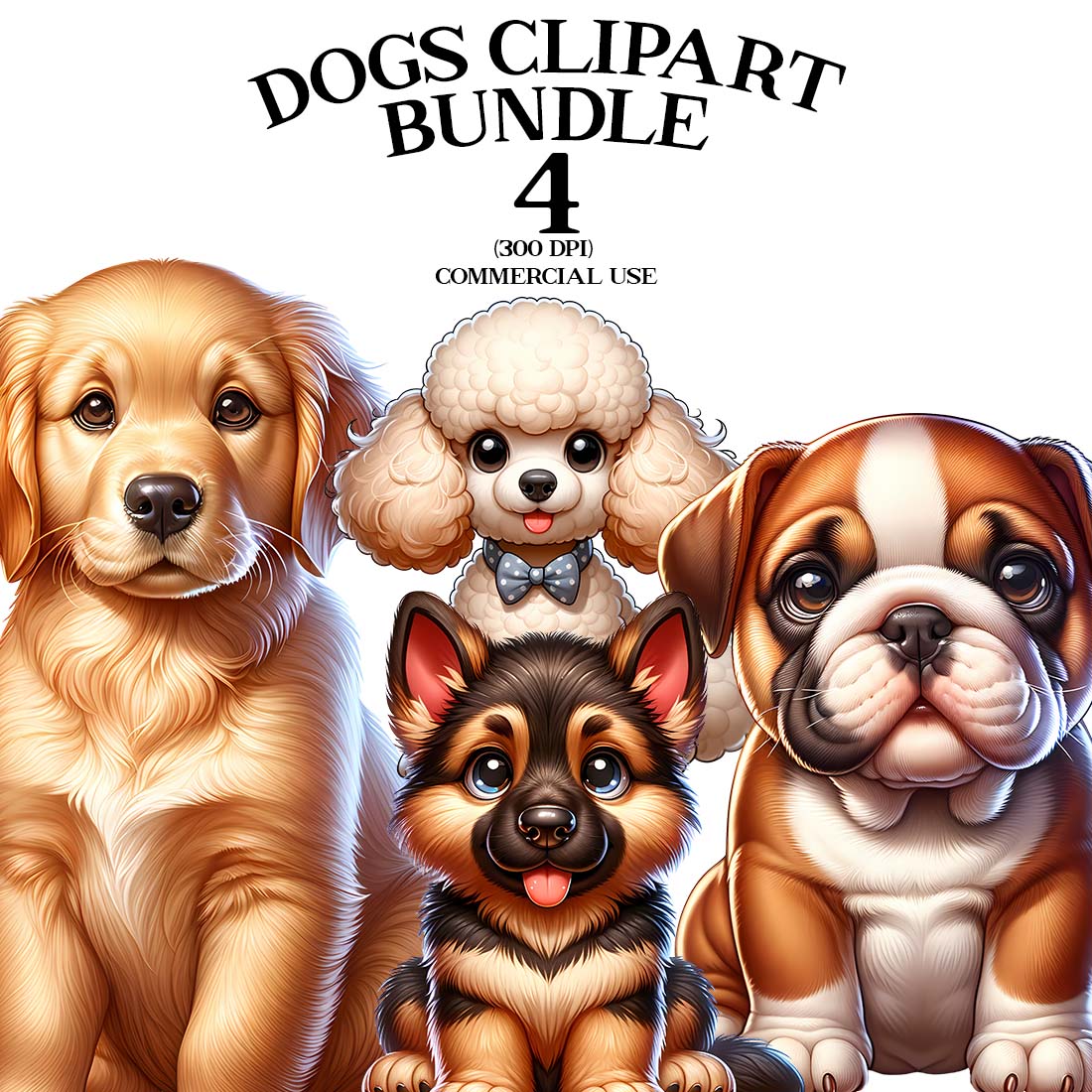 Dogs Clipart Bundle | Animals Clipart Bundle | Clipart cover image.