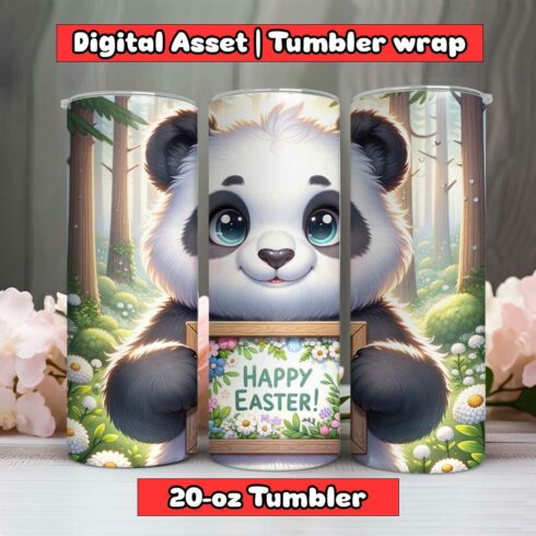 Koala Happy Easter Tumbler Wrap | 20-oz | PNG cover image.