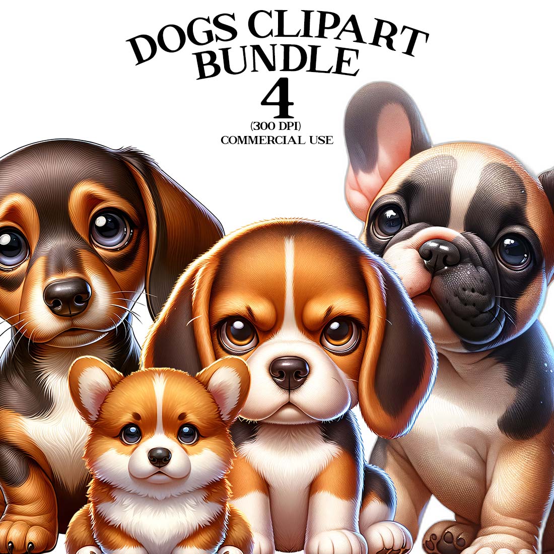 Dogs Clipart Bundle | Animals Clipart Bundle | Clipart preview image.