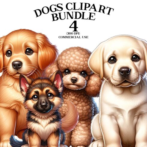 Dogs Clipart Bundle | Animals Clipart Bundle | Clipart cover image.