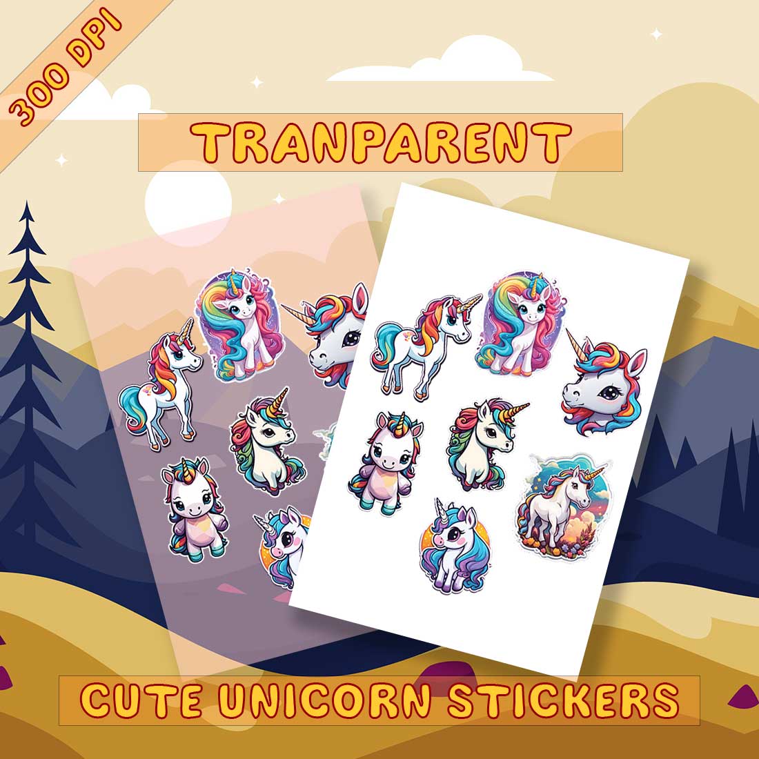 Unique Unicorn Sticker Pack 2 preview image.