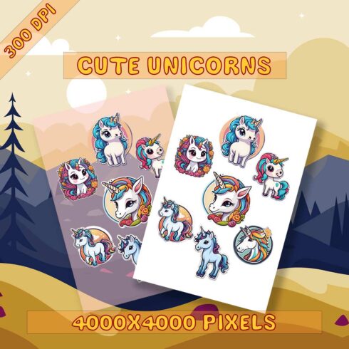 Unique Unicorn Sticker Pack 5 cover image.