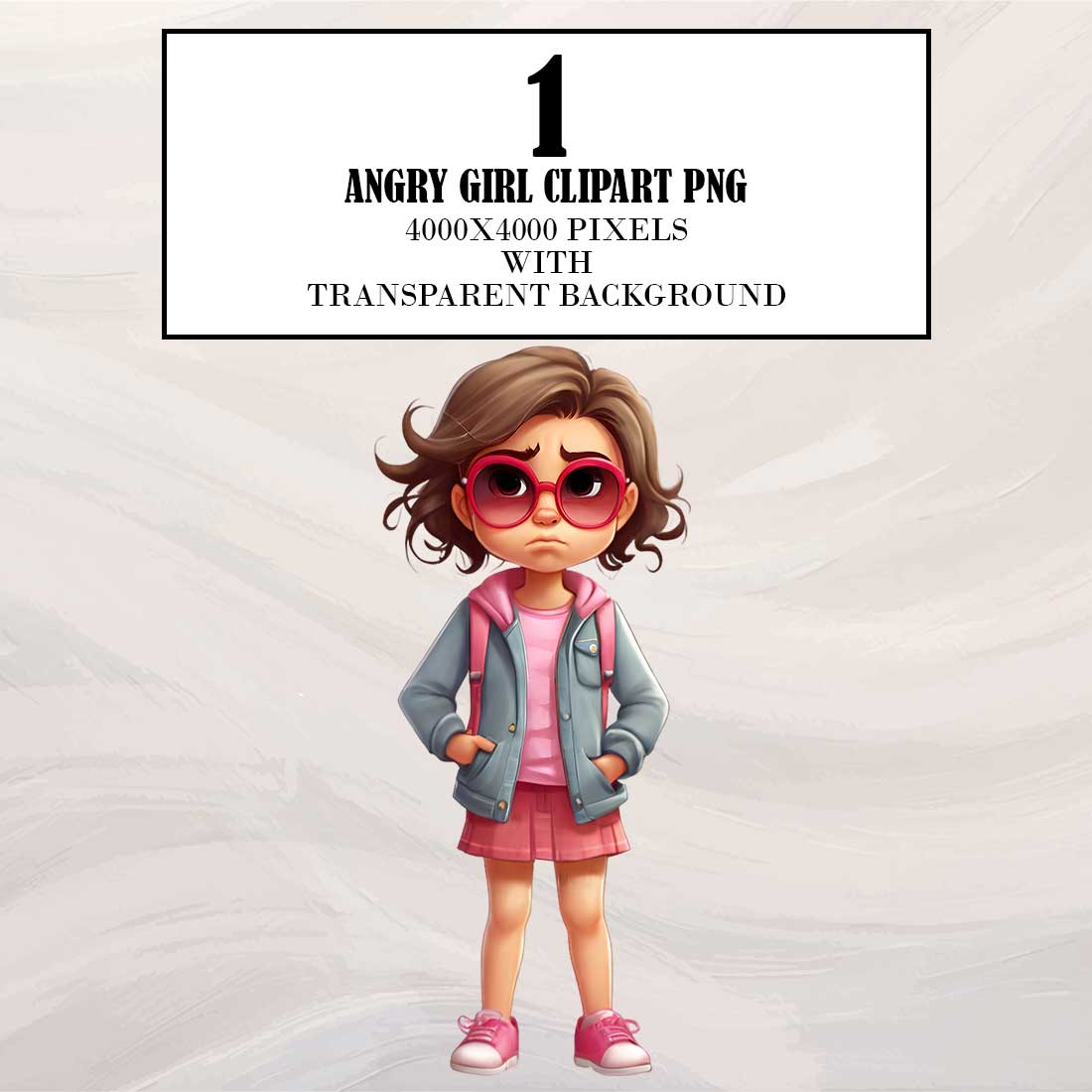 Angry Girl Clipart preview image.